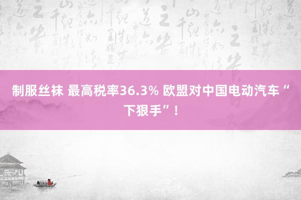 制服丝袜 最高税率36.3% 欧盟对中国电动汽车“下狠手”！