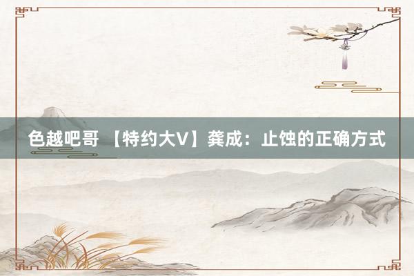 色越吧哥 【特约大V】龚成：止蚀的正确方式