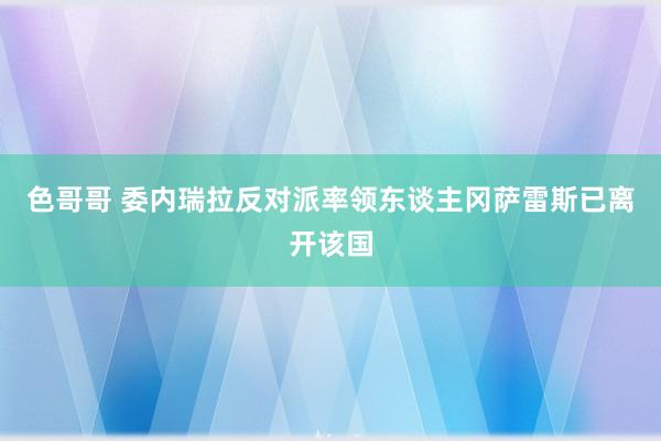 色哥哥 委内瑞拉反对派率领东谈主冈萨雷斯已离开该国