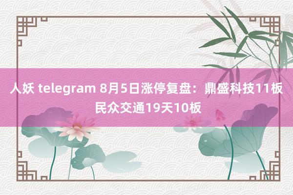 人妖 telegram 8月5日涨停复盘：鼎盛科技11板 民众交通19天10板