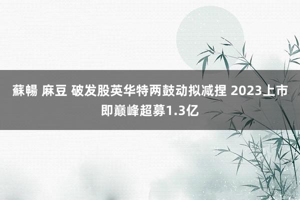 蘇暢 麻豆 破发股英华特两鼓动拟减捏 2023上市即巅峰超募1.3亿