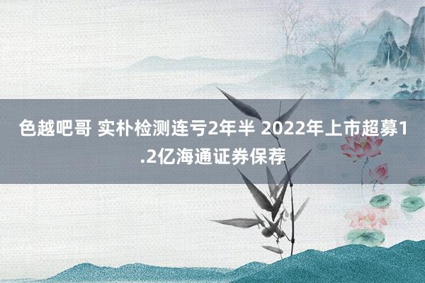 色越吧哥 实朴检测连亏2年半 2022年上市超募1.2亿海通证券保荐