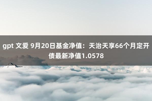 gpt 文爱 9月20日基金净值：天治天享66个月定开债最新净值1.0578