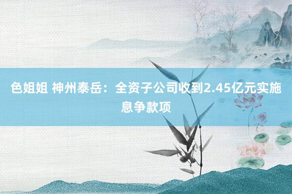 色姐姐 神州泰岳：全资子公司收到2.45亿元实施息争款项