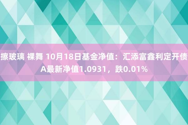 擦玻璃 裸舞 10月18日基金净值：汇添富鑫利定开债A最新净值1.0931，跌0.01%