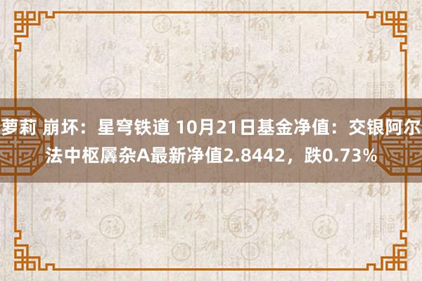 萝莉 崩坏：星穹铁道 10月21日基金净值：交银阿尔法中枢羼杂A最新净值2.8442，跌0.73%