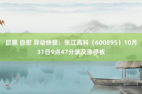 巨屌 自慰 异动快报：张江高科（600895）10月31日9点47分波及涨停板