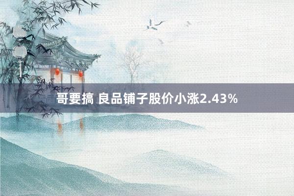 哥要搞 良品铺子股价小涨2.43%