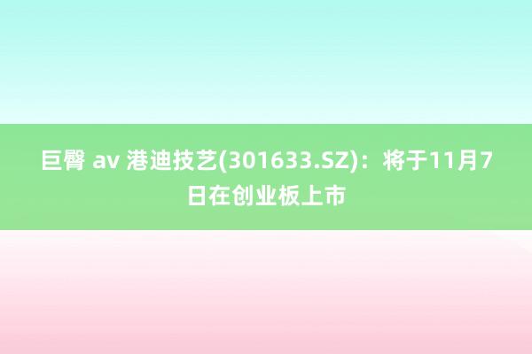 巨臀 av 港迪技艺(301633.SZ)：将于11月7日在创业板上市