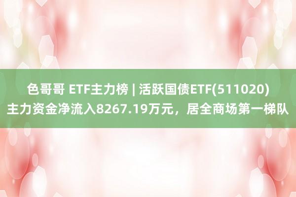 色哥哥 ETF主力榜 | 活跃国债ETF(511020)主力资金净流入8267.19万元，居全商场第一梯队