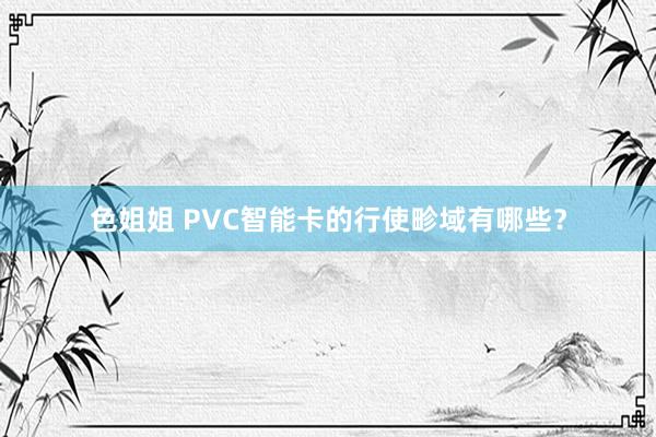 色姐姐 PVC智能卡的行使畛域有哪些？