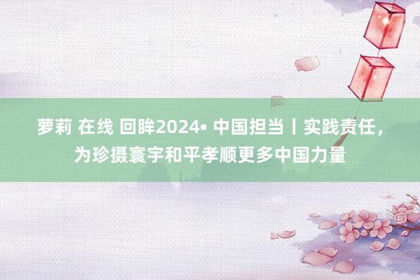 萝莉 在线 回眸2024• 中国担当丨实践责任，为珍摄寰宇和平孝顺更多中国力量