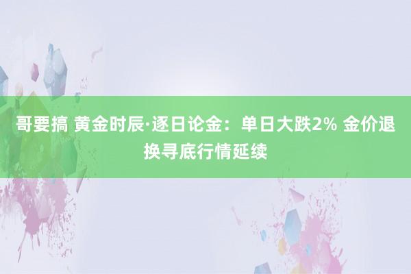 哥要搞 黄金时辰·逐日论金：单日大跌2% 金价退换寻底行情延续