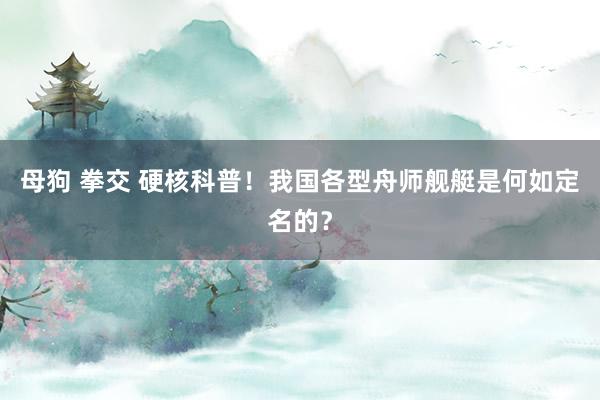 母狗 拳交 硬核科普！我国各型舟师舰艇是何如定名的？