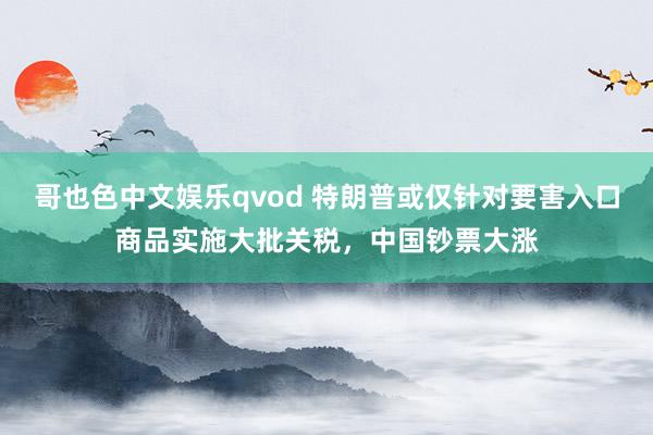 哥也色中文娱乐qvod 特朗普或仅针对要害入口商品实施大批关税，中国钞票大涨