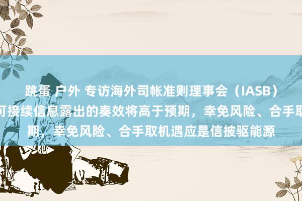 跳蛋 户外 专访海外司帐准则理事会（IASB）旨趣事张为国：我国可接续信息露出的奏效将高于预期，幸免风险、合手取机遇应是信披驱能源