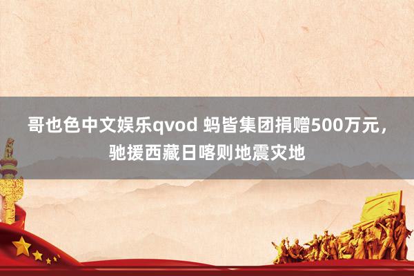 哥也色中文娱乐qvod 蚂皆集团捐赠500万元，驰援西藏日喀则地震灾地