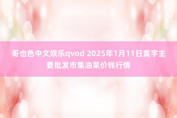 哥也色中文娱乐qvod 2025年1月11日寰宇主要批发市集油菜价钱行情