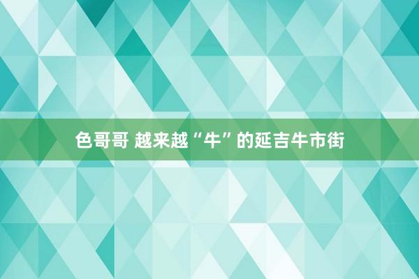 色哥哥 越来越“牛”的延吉牛市街