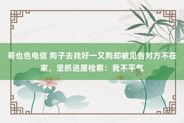 哥也色电信 狗子去找好一又狗却被见告对方不在家，坚抓进屋检察：我不平气