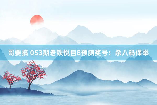 哥要搞 053期老铁悦目8预测奖号：杀八码保举